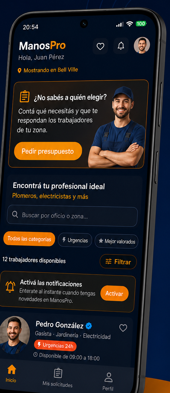 Pedir presupuesto en ManosPro